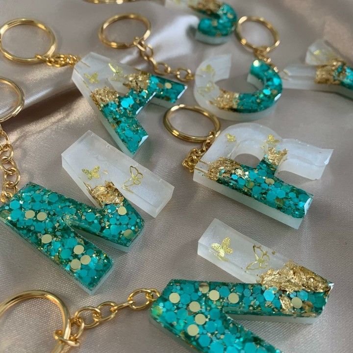 Epoxy Resin Letter Keychain