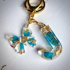 resin letter keychain